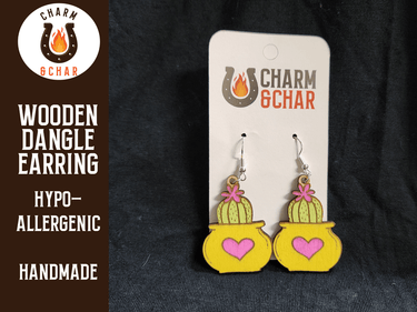 Succulent Dangle Earring - Plant Lover Fashion Earring - Dangle Earring - Charm and Char